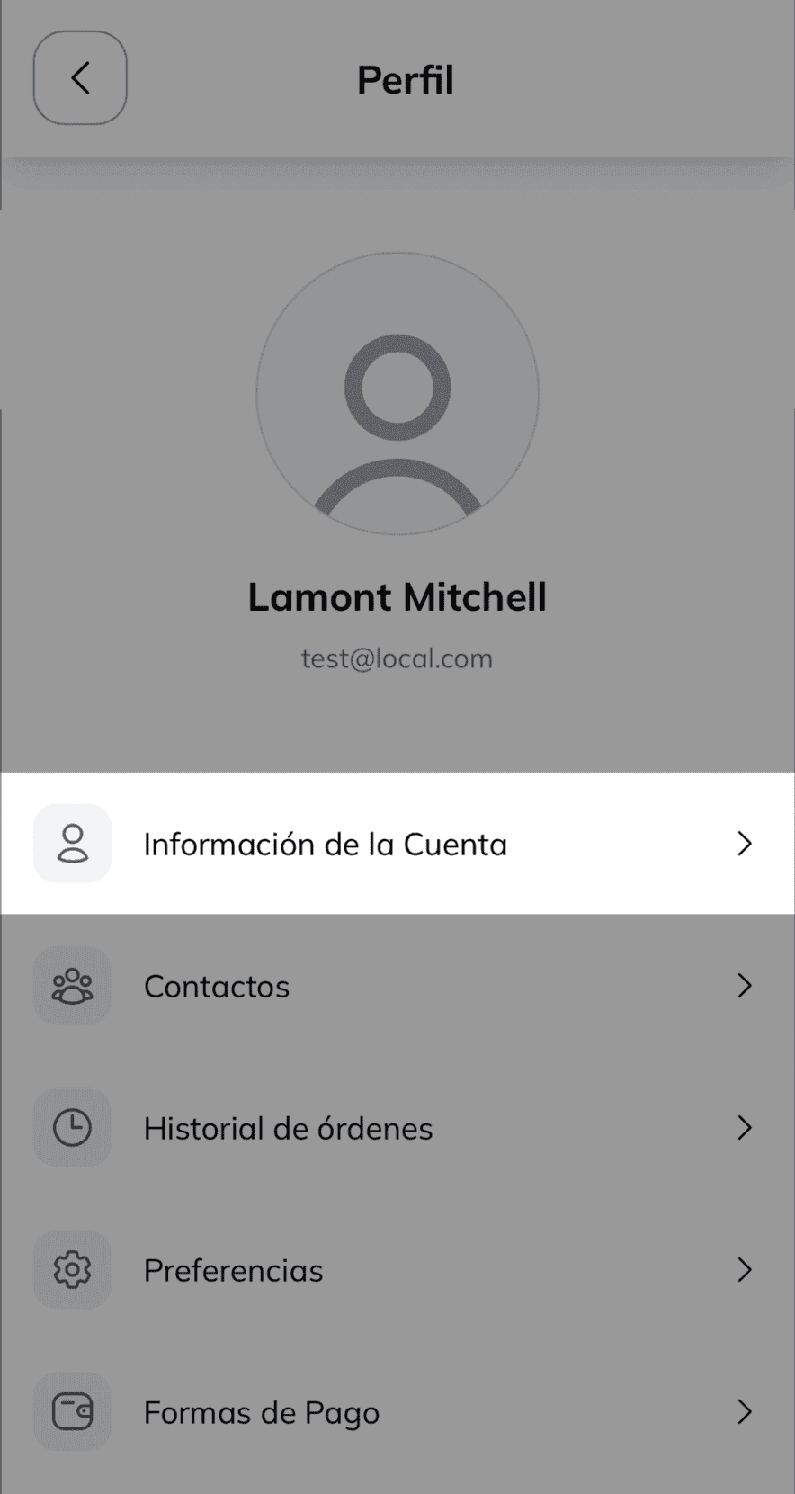 Acceder a la información de la cuenta