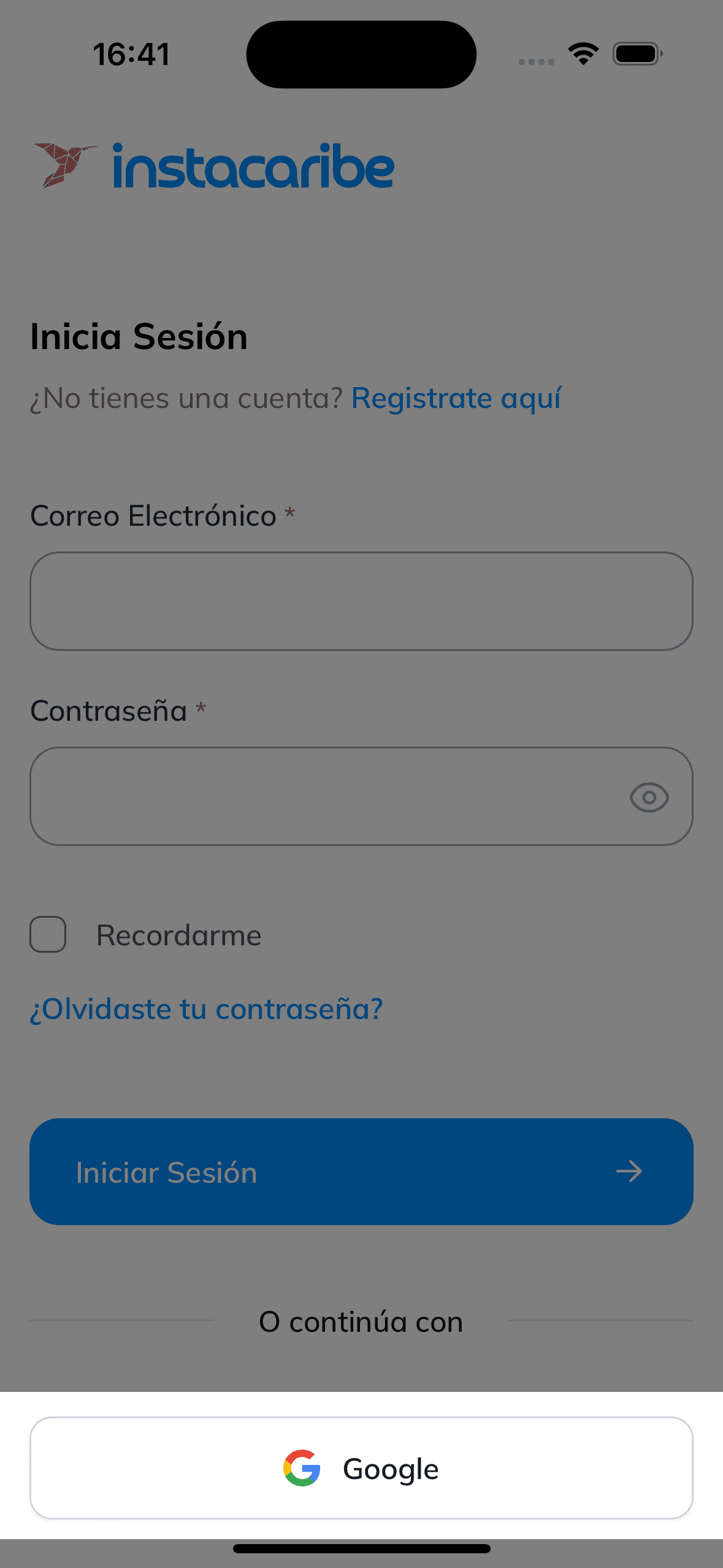 Registro con Google