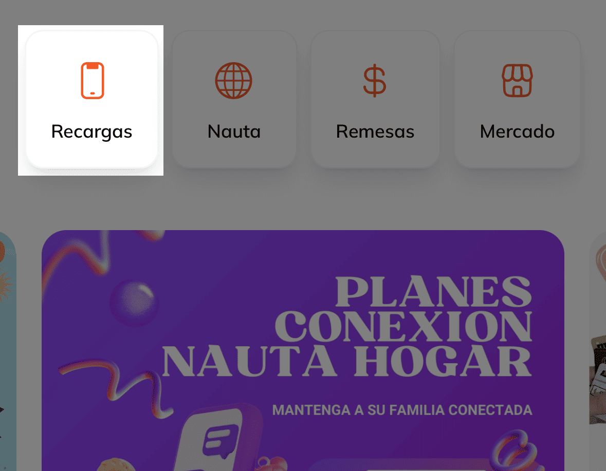 Acceso a las recargas móviles