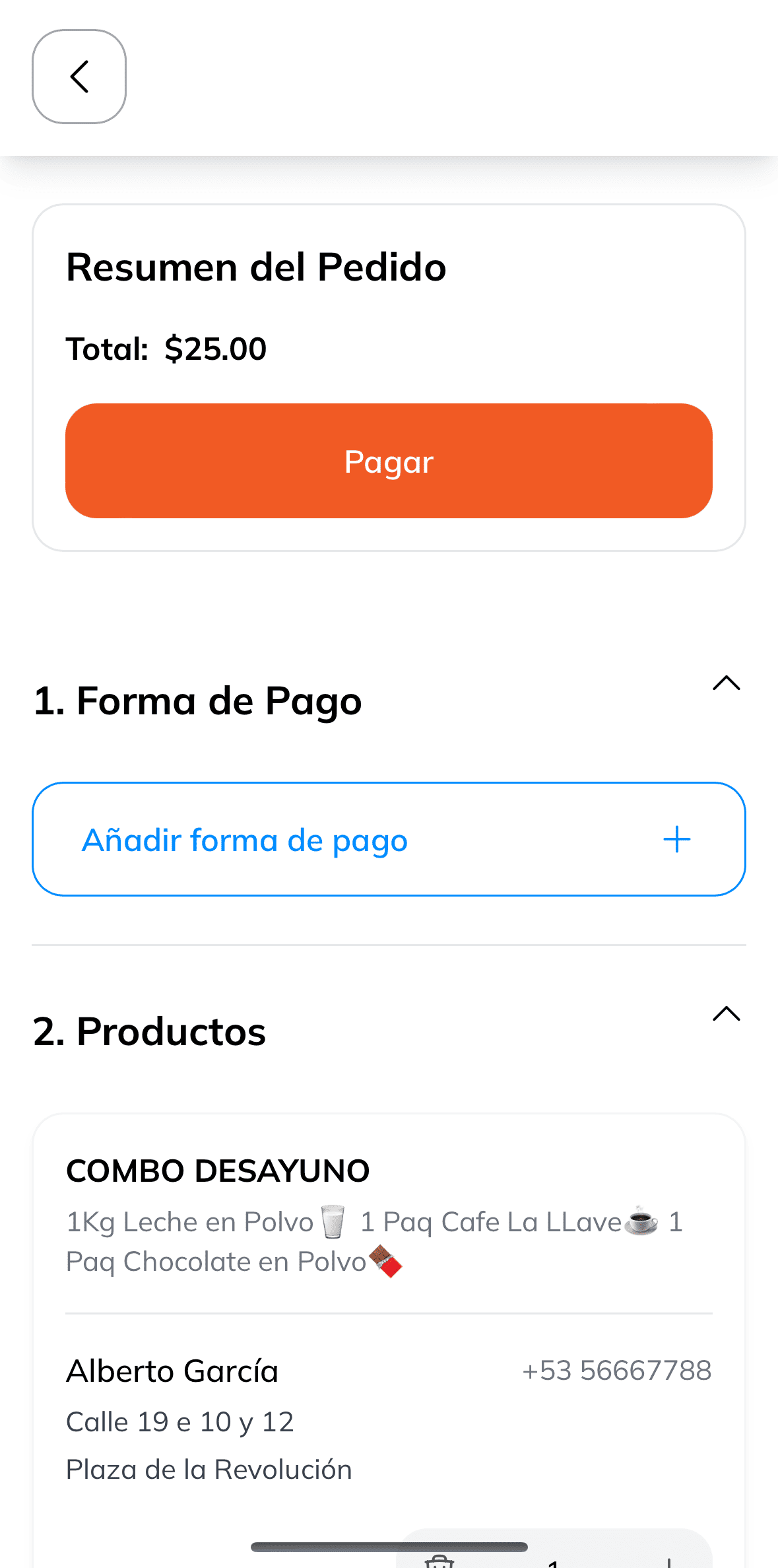 Selecionar método de pago