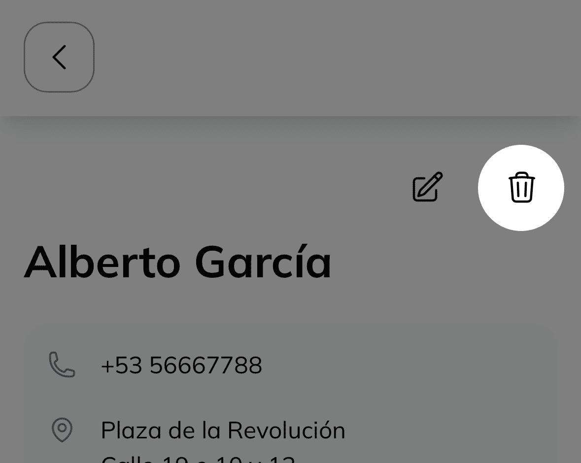 Eliminación del contacto